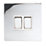 LAP  10AX 2-Gang 2-Way Light Switch  Polished Chrome with White Inserts