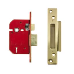 ERA Fire Rated  Brass Effect BS 5-Lever Mortice Sashlock 64mm Case - 44mm Backset