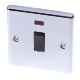 LAP  20A 1-Gang DP Control Switch Polished Chrome with Neon with Black Inserts