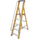 Lyte Fibreglass 1.67m 5 Step Platform Step Ladder With Handrail