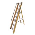 Lyte Fibreglass 1.89m 5 Step Platform Step Ladder With Handrail