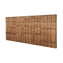 Forest Vertical Board Closeboard  Garden Fencing Panel Dark Brown 6' x 3' Pack of 3