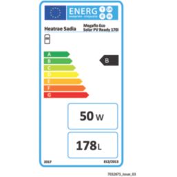 Heatrae Sadia Megaflo Eco Solar PV Ready Indirect Unvented  Hot Water Cylinder 170Ltr 2 x 3kW