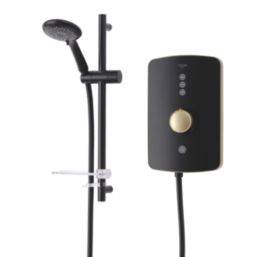 Triton Amala Black with Brushed Brass Accents 9.5kW  Electric Shower