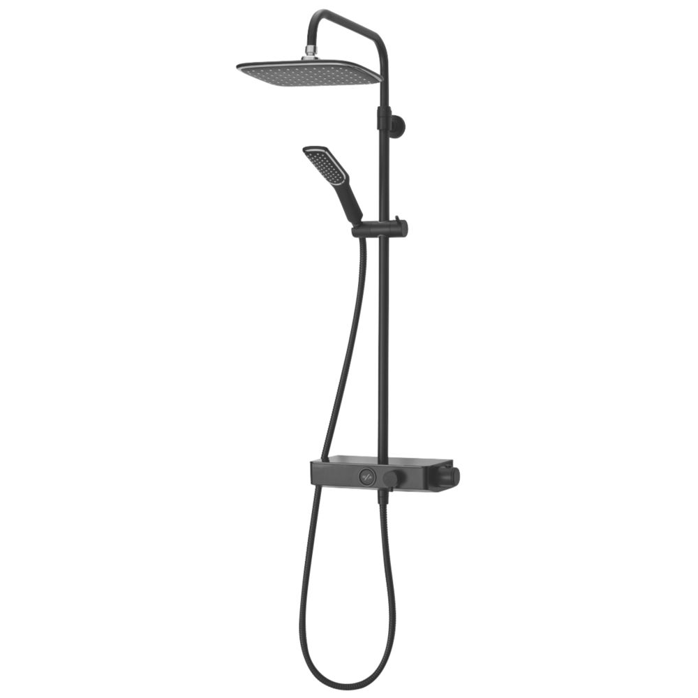 Triton  HP/Combi Flexible Exposed Matt Black Thermostatic Mixer Diverter