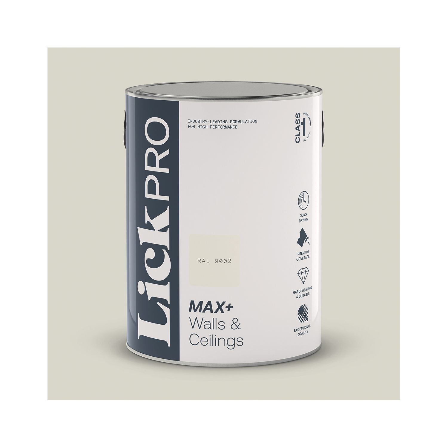 LickPro Max+ 5Ltr Grey RAL 9002 Matt Emulsion Paint (971JY)