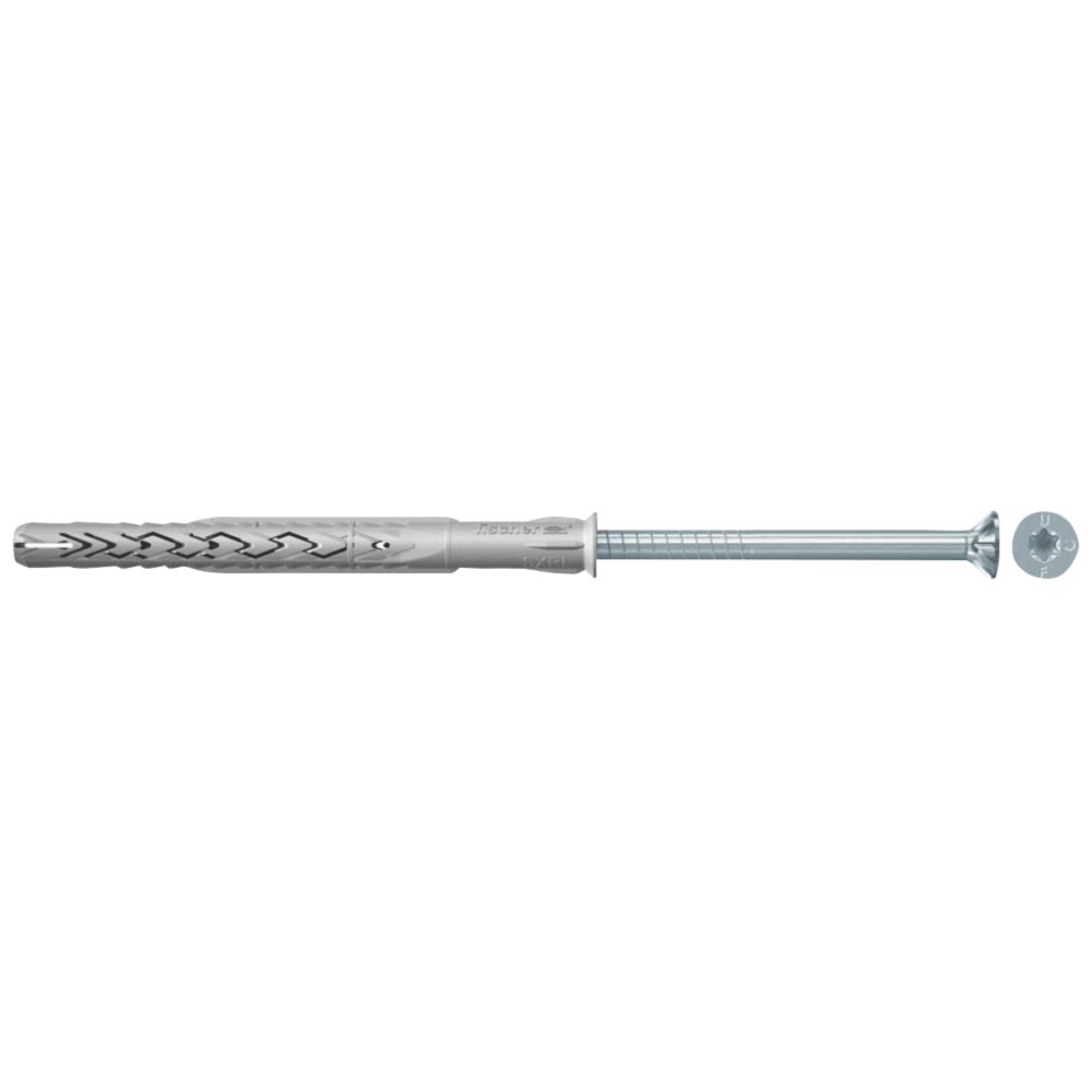 Fischer SXR-L T  Nylon Frame Fixings with Zinc-Plated Countersunk Screw 10mm x 160mm 50 Pack