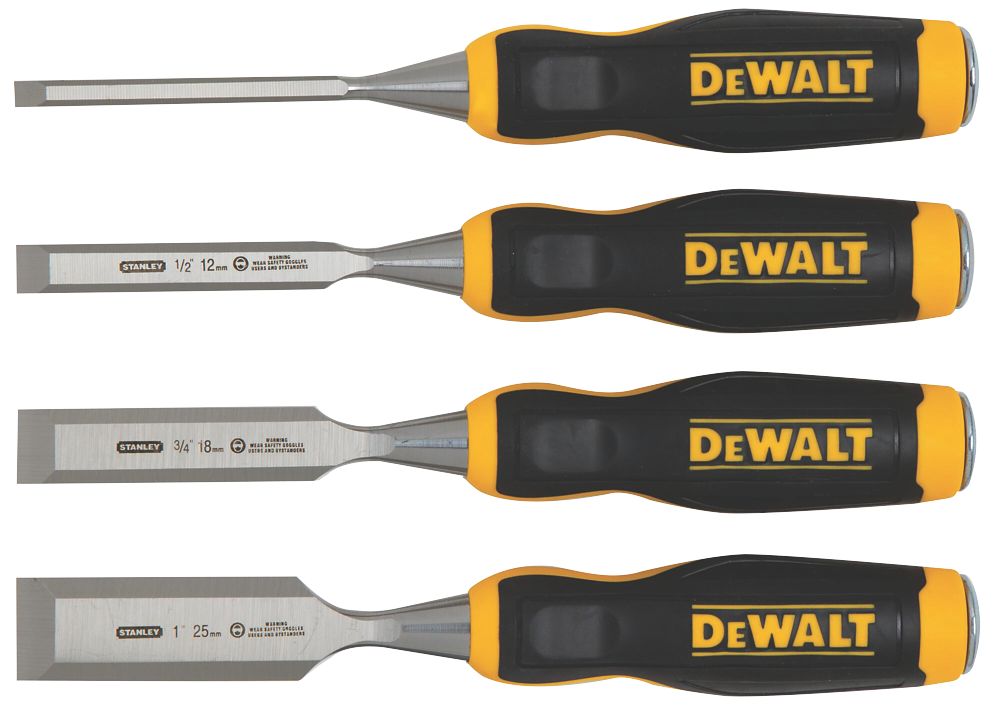 DeWalt Bevel Edge Chisel Set 4 Pieces - Screwfix