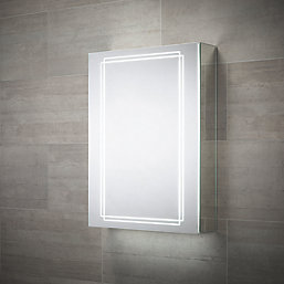 Sensio Harlow 1-Door Dual Lit Illuminated Cabinet With 4230lm LED Light Silver Effect 500mm x 140mm x 700mm