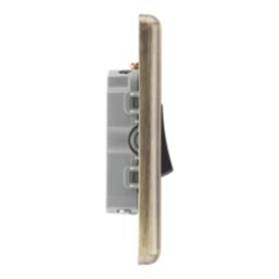 LAP  10A 1-Gang 3-Pole Fan Isolator Switch Antique Brass  with Black Inserts