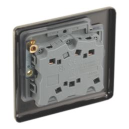 LAP  10A 1-Gang 3-Pole Fan Isolator Switch Antique Brass  with Black Inserts