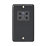 MK Contoura 2-Gang Dual Voltage Shaver Socket 115/230V Black with Colour-Matched Inserts
