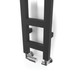 Terma Easy Heated Towel Rail 1280m x 200mm Black 856BTU - Screwfix