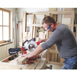 Einhell TE-MS 18/210 Li-Solo 210mm 18V Li-Ion Power X-Change Cordless  Single-Bevel Mitre Saw - Bare - Screwfix