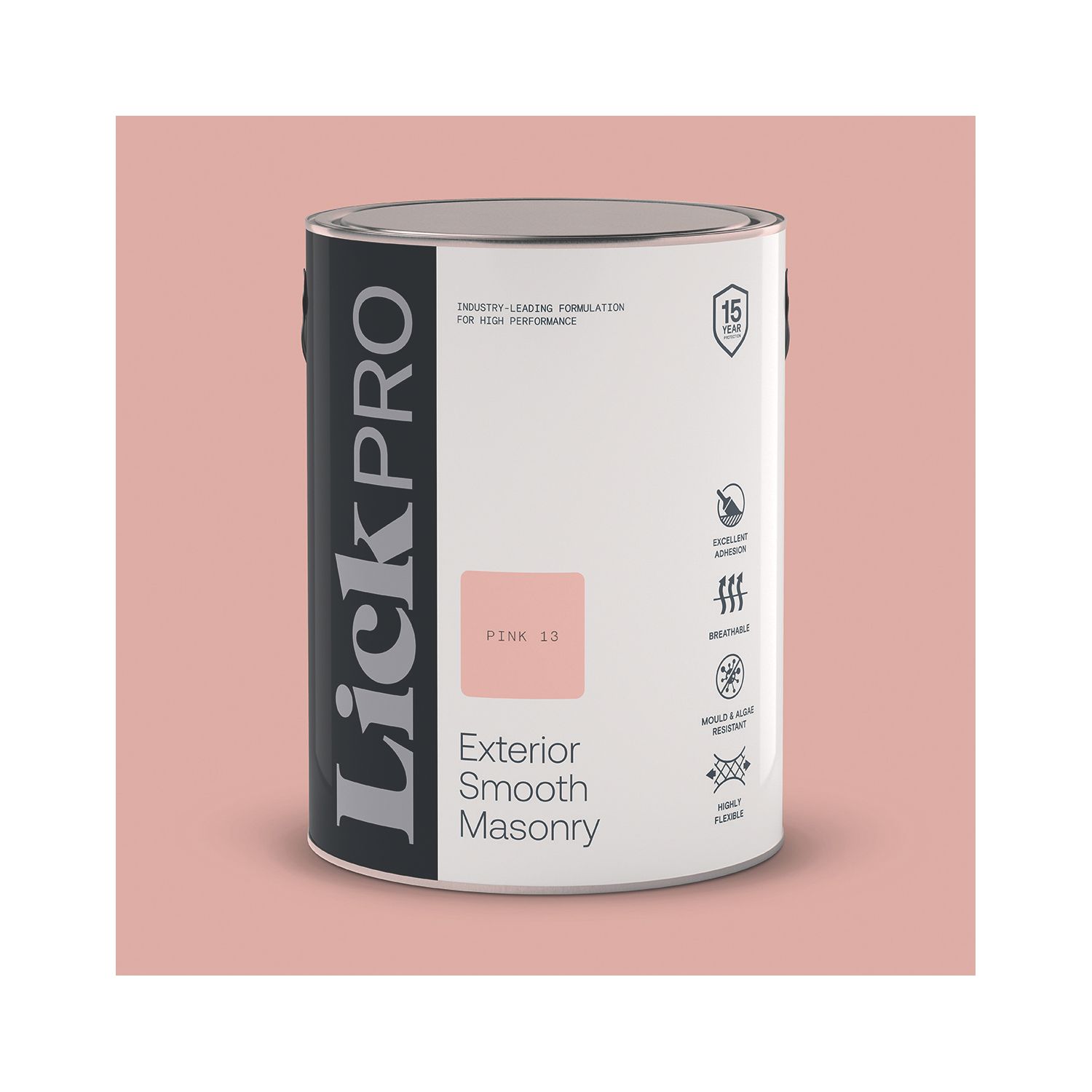LickPro 5Ltr Smooth Pink 13 Masonry Paint (971TM)