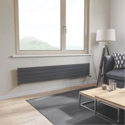 Ximax Oceanus 295mm x 1800mm 2075BTU Anthracite Horizontal Designer Radiator