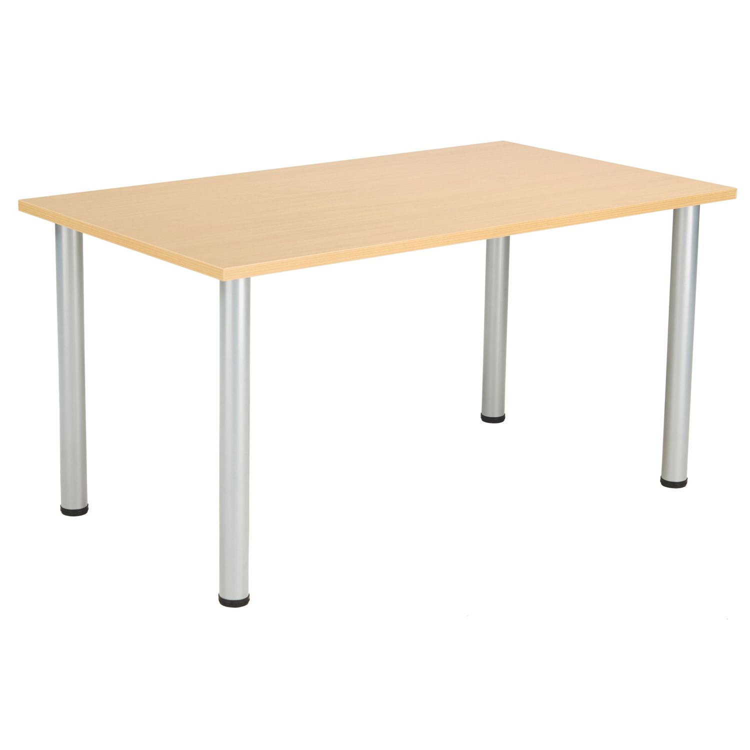 TC Group One Fraction Plus Rectangular Meeting Table Nova Oak/Silver 1400mm x 800mm (971TT)