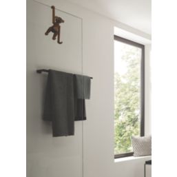 Hansgrohe AddStoris Double Bath Towel Rail Matt Black 648mm x 124mm x 32mm