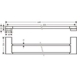 Hansgrohe AddStoris Double Bath Towel Rail Matt Black 648mm x 124mm x 32mm