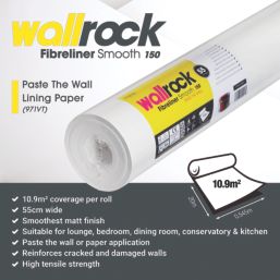 Wallrock White Fibreliner Smooth 545mm x 20m