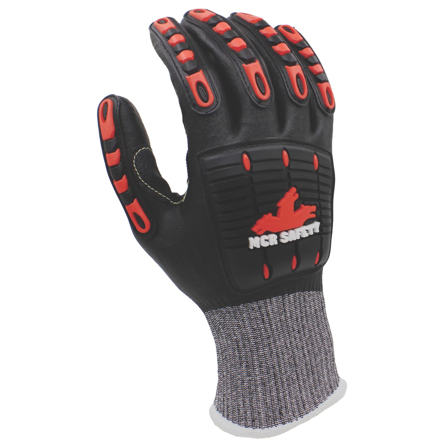 MCR Safety IP1052NF Impact & Cut Protection Gloves Black/Orange Medium (971YM)