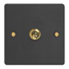 Varilight  10A 1-Gang 2-Way Light Switch  Matt Black with Colour-Matched Inserts