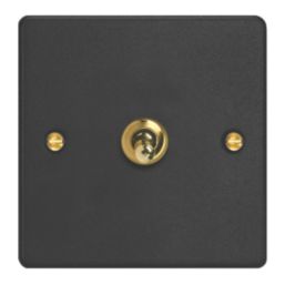 Varilight  10A 1-Gang 2-Way Light Switch  Matt Black with Colour-Matched Inserts