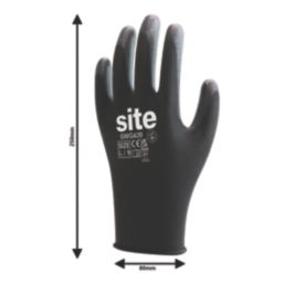 Site SWG420 PU Palm Gloves Black Large