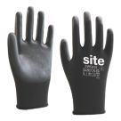 Site SWG420 PU Palm Gloves Black Large