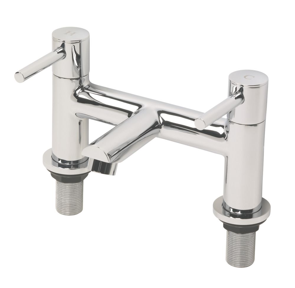Luxury Solid Brass Round Lever Bath Filler Tap - Black