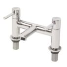 Swirl Essential  128mm Deck Mounted  2 Tap Holes Bath Mixer Tap
