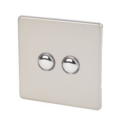 Varilight  6AX 2-Gang 2-Way Light Switch  Satin Chrome
