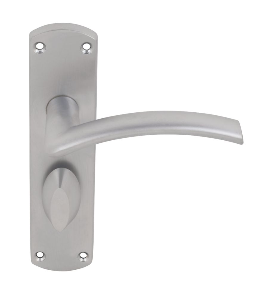 Smith & Locke Tres Fire Rated LoB Bathroom Door Handles Pair Satin ...