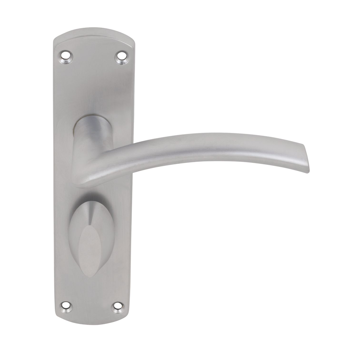 Smith & Locke Tres Fire Rated LoB Bathroom Door Handles Pair Satin Chrome (9729P)