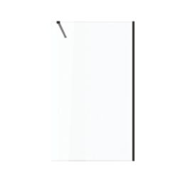 Palermo Showerwall Glass Matt Black 1950mm x 900mm x 8mm
