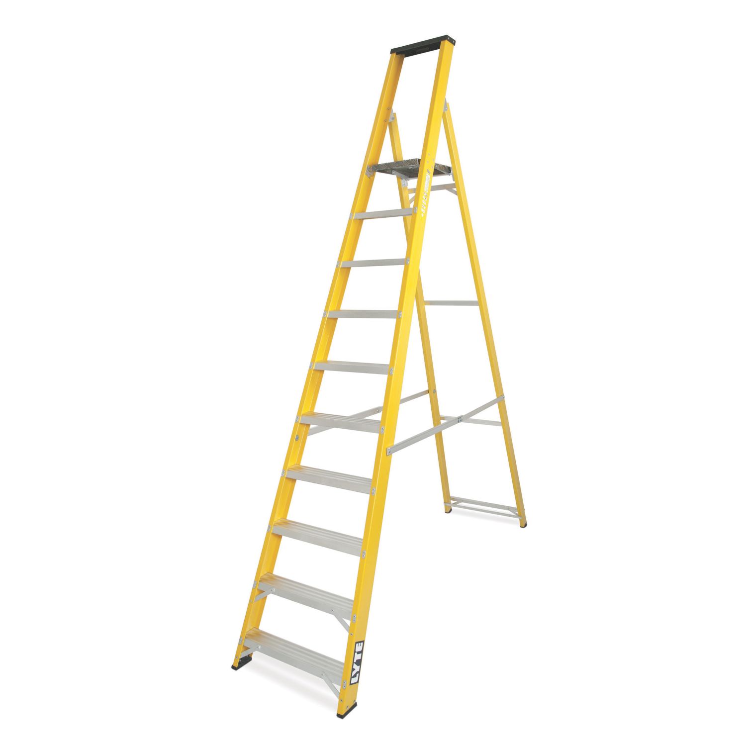 Lyte Fibreglass 2.74m 10 Step Platform Step Ladder (972FG)