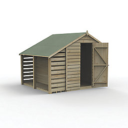 Forest 4Life 8' 6" x 8' (Nominal) Apex Overlap Timber Shed with Lean-To & Assembly