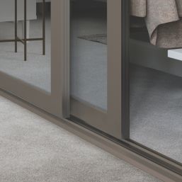 Spacepro Shaker 2-Door Sliding Wardrobe Door Kit Stone Grey Frame Stone Grey / Mirror Panel 1753mm x 2260mm