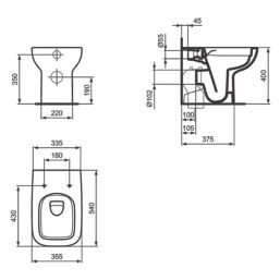 Ideal Standard i.life A Soft-Close Back-to-Wall Toilet bowl