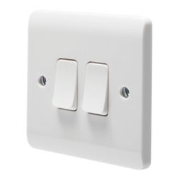 Crabtree Instinct 10AX 2-Gang 2-Way Light Switch  White