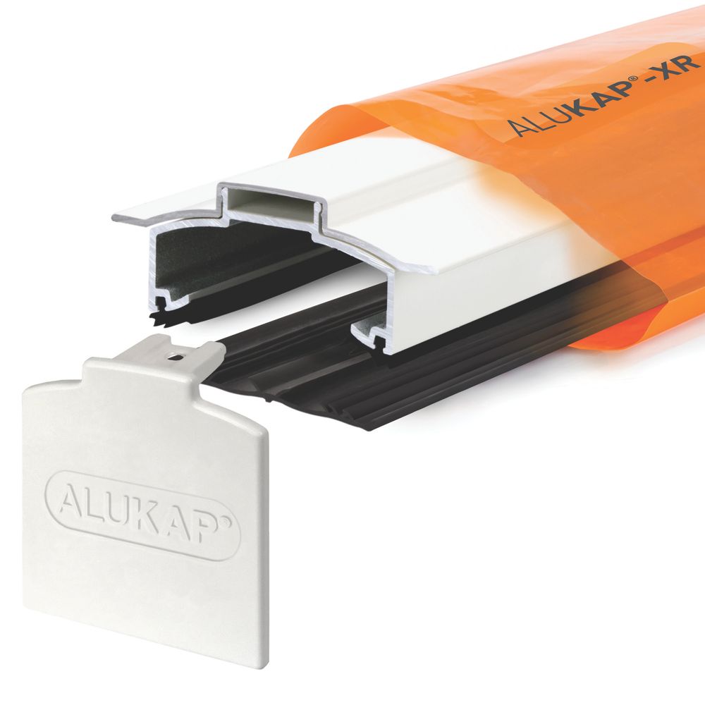 ALUKAP-XR White 0-100mm Glazing Hip Bar with Gasket 2000mm x 80mm