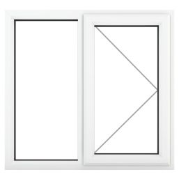 Crystal  Right-Hand Opening Clear Double-Glazed Casement White uPVC Window 1190mm x 1115mm
