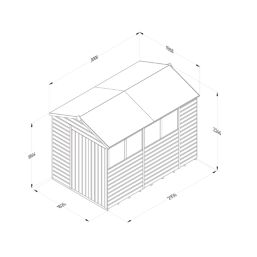 Forest Beckwood 6' x 9' 6" (Nominal) Apex Shiplap Timber Shed with Base