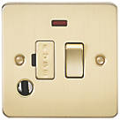 Knightsbridge  13A Switched Fused Spur & Flex Outlet with LED Brushed Brass
