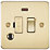 Knightsbridge  13A Switched Fused Spur & Flex Outlet with LED Brushed Brass