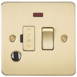 Knightsbridge  13A Switched Fused Spur & Flex Outlet with LED Brushed Brass