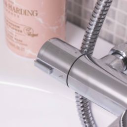 ETAL Orhan Chrome 40mm Deck Mounted Dual Control Thermostatic Shower Mixer Tap