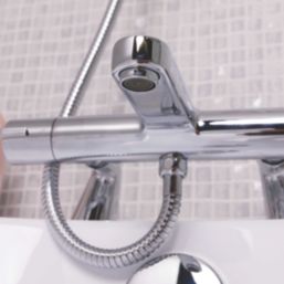 ETAL Orhan Chrome 40mm Deck Mounted Dual Control Thermostatic Shower Mixer Tap