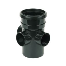 FloPlast  Push-Fit 3-Boss Single Socket Pipe Black 110mm
