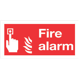 Non Photoluminescent "Fire Alarm" Signs 100mm x 200mm 50 Pack
